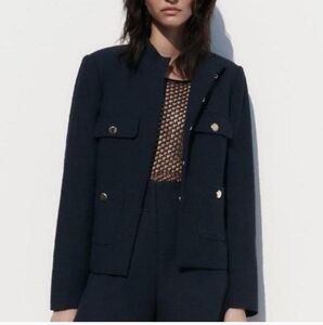 Zara Women's Deep Blue Blazer Jacket
